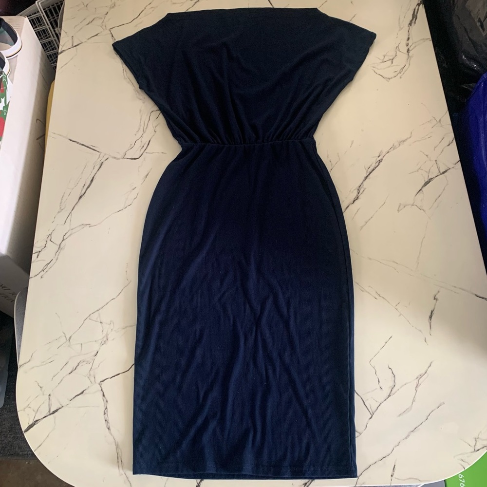 Amazon Basics Navy Blue Ribbed Dress